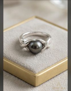Honora Sterling Silver Black Pearl Ring Size 6