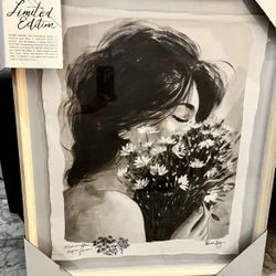 Limited Edition Girl With Flowers Art Frame