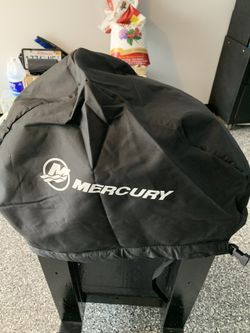 Brand New Mercury Boat Motor Cover 15-25  Hp And One Boat Motor Stand On Wheels Hold Up To 25hp Outbord Motor