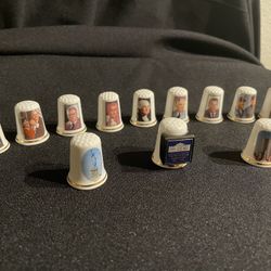 Gimbel And Sons Fine Bone China Thimbles - Presidents And White House - Lot Of 12