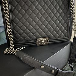 Black Calfskin Shoulder/ Crossbody Bag