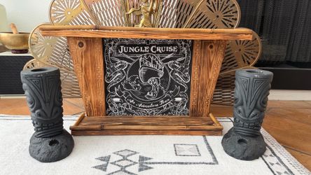 Tiki Gonzo Disneyland Jungle Cruise Wall Shelf & limited edition Tiki Diablo torch figurine pair