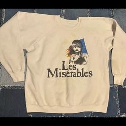 Les Miserables Sweatshirt White 1986 Sweater Thrashed Vintage