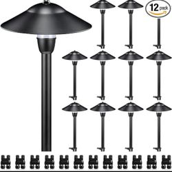 SUNVIE LED Low Voltage Landscape Lights 3W Cast-Aluminum Pathway Lights Low Voltage 12-24V Waterproof Landscape Path Lights 3000K Landscape Lighting f
