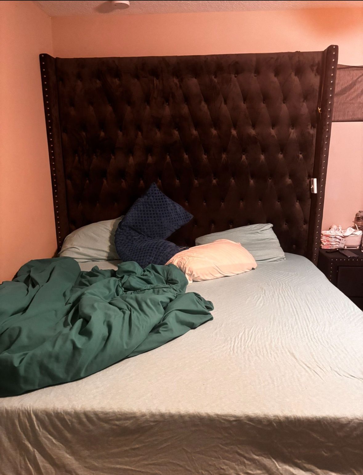 82 Inch Grey King Bed Frame