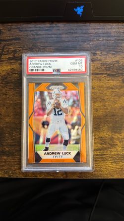 2017 Panini Prizm -  Andrew Luck Orange Prizm - /275 , PSA 10
