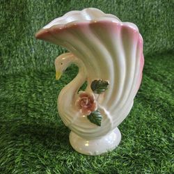 vintage ceramic swan vase