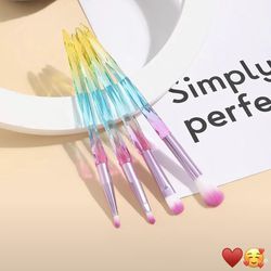 4pcs Rainbow Makeup Brush Set