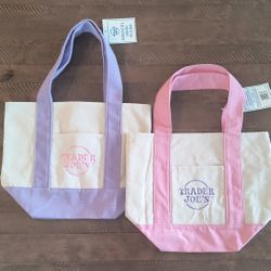 Trader Joe's Mini Pastel Canvas Bags