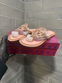 Tory Burch Miller Sandals Rose Gold Size 6/ EU 36