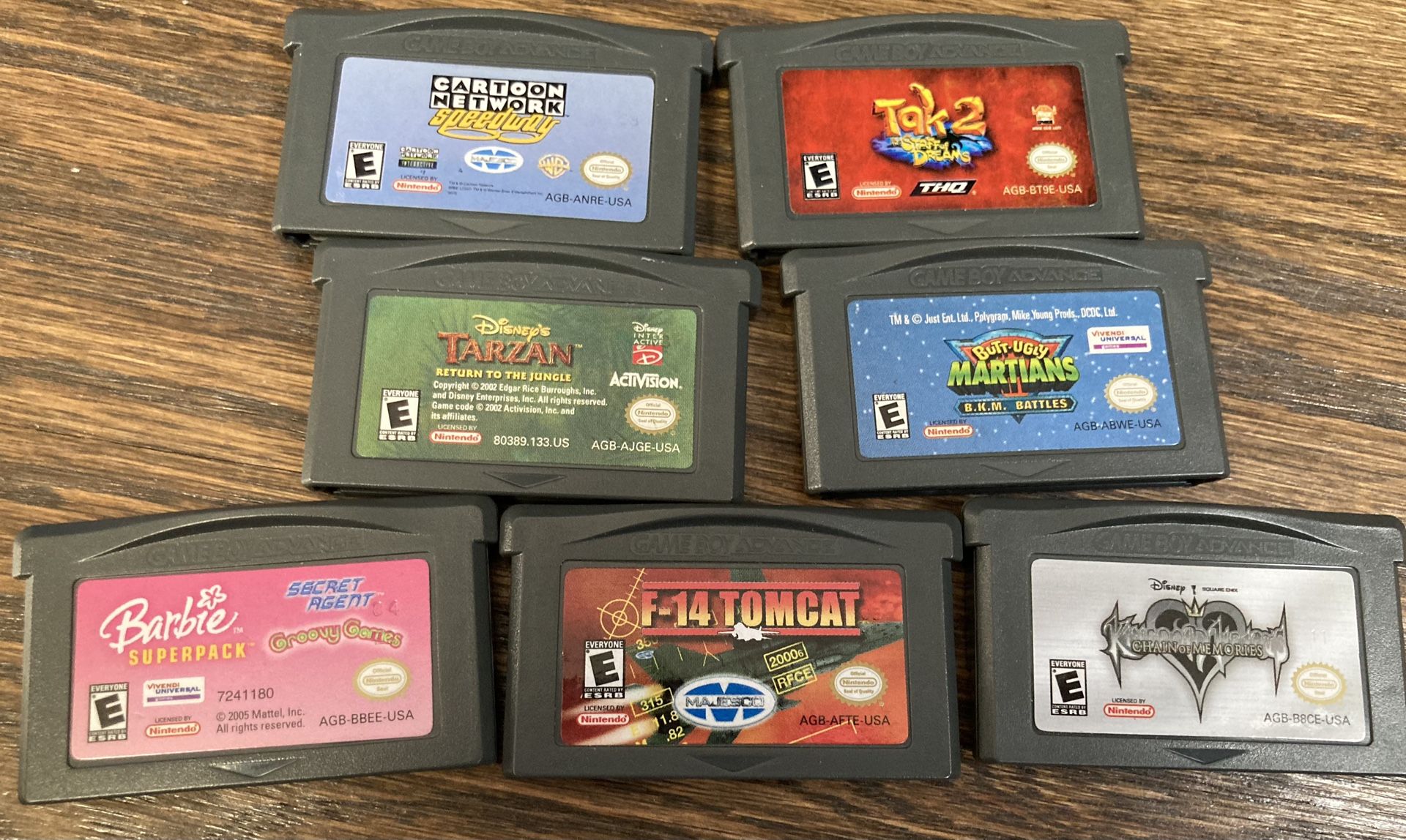 7 Nintendo Game Boy Advance GBA Kingdom Heart Tak 2 Speed Way Butt Martian Ugly