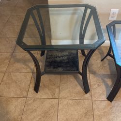 Night Stand Glass Top With Shelf Rooms 2 Go