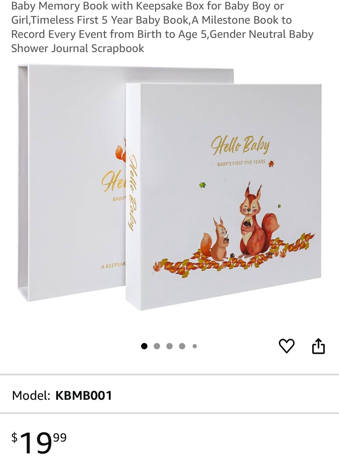 Baby Memory Book with Keepsake Box for Baby Boy or Girl