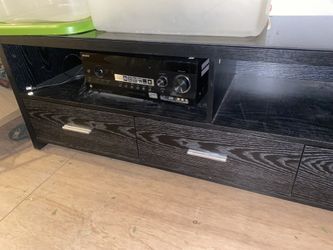 Slate Grey And Black Entertainment Center 