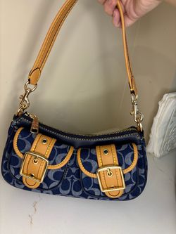 Coach Ashton-style shoulder bag blue denim style