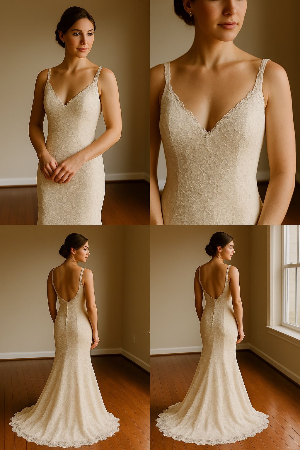 Elegant Lace Wedding Dress Fits Size S/XS 0/2/4