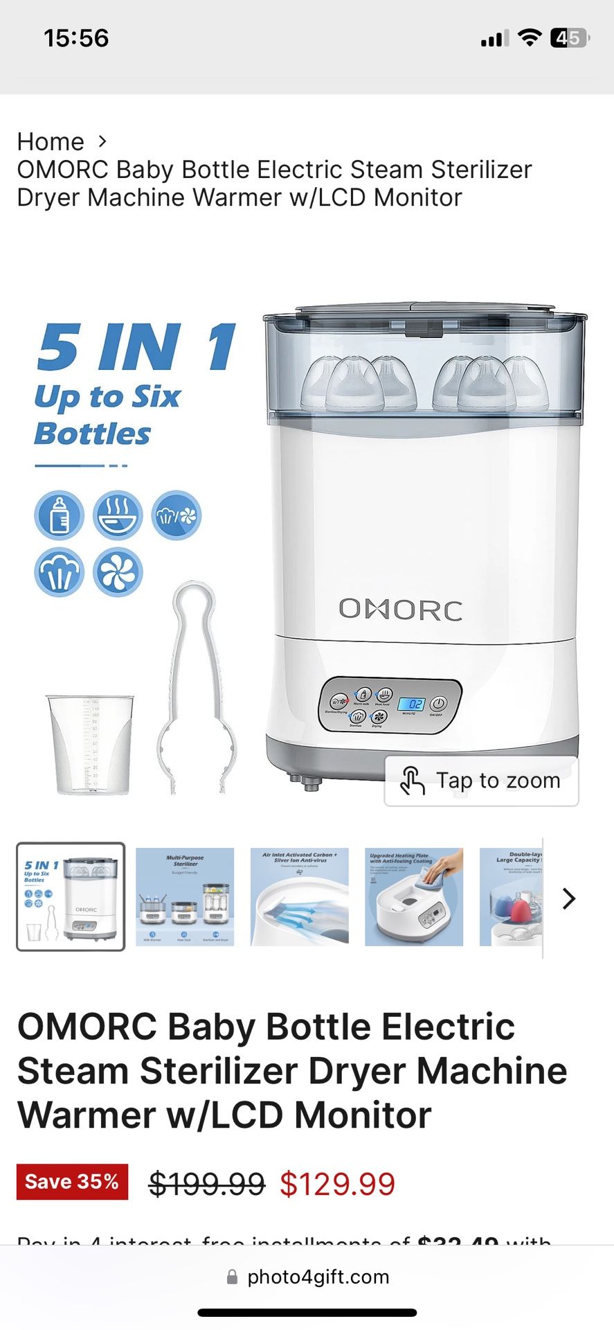 Omorc 550W Bottle Bottle sterilizer