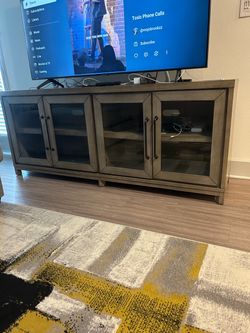 $140 OBO - Modern 4-Door TV Console / Entertainment Center