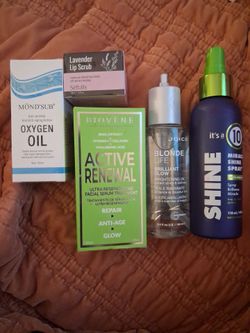 Mixture of facial and hair products