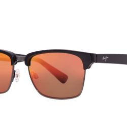 Maui Jim Sunglasses / Kawika MJ-257-17c / Blk/ pewter W/ Hawaii Lava Mirrored Lenses