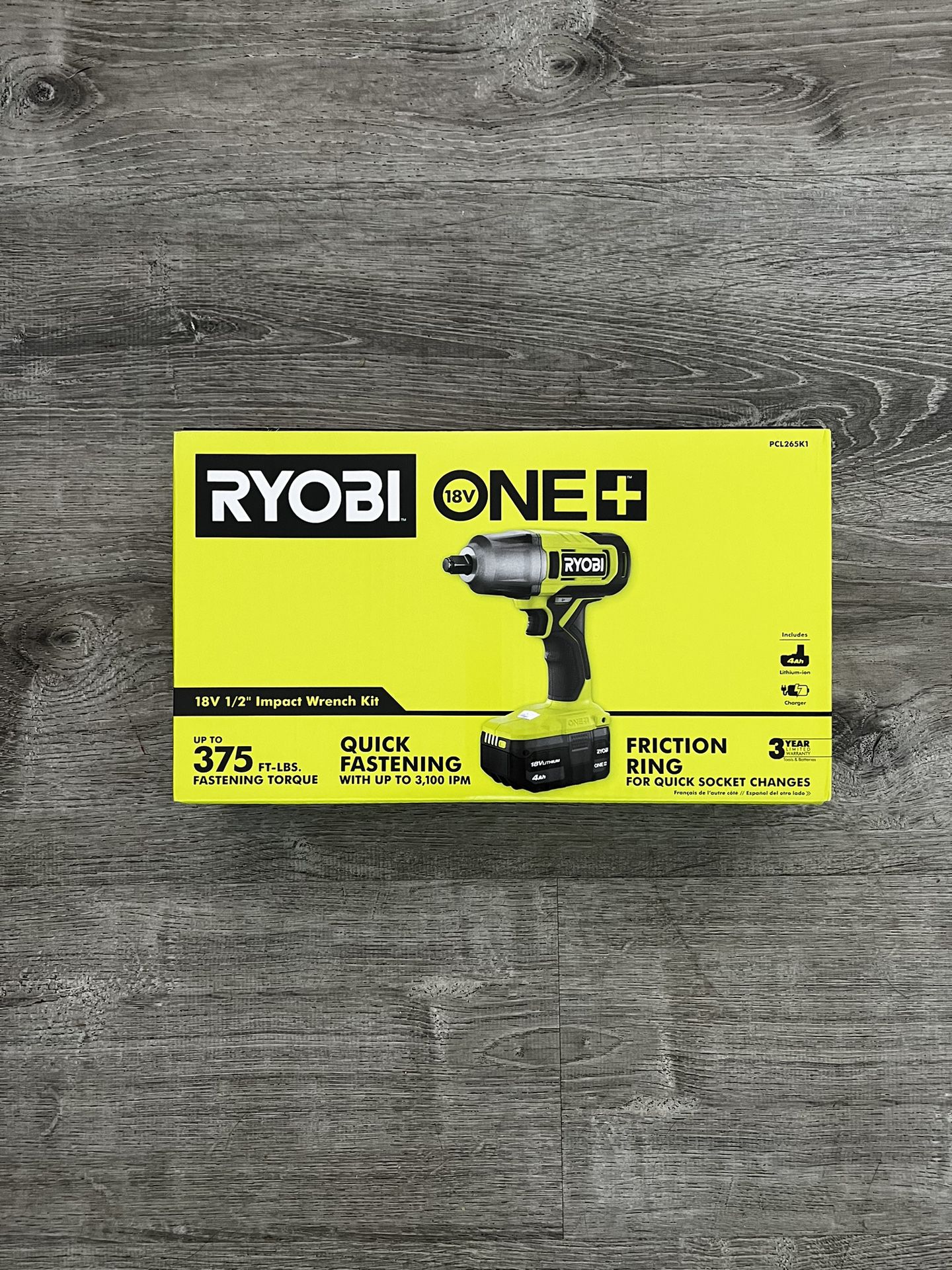 New RYOBI ONE+ 18V Cordless 1/2 in. Impact Wrench Kit with 4.0 Ah Battery and Charger $125 Firm
