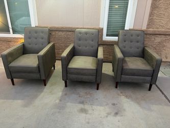 $75 each Suede recliners in excellent condition like brand new