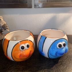 2 Finding  Nemo Planter flower pots Brand New