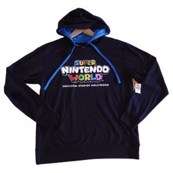 Universal Studios Super Nintendo World Black Hoodie Sweater Pullover Size Medium