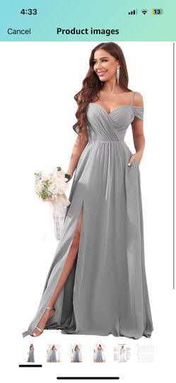 Women Formal Silver/grey Dress 12