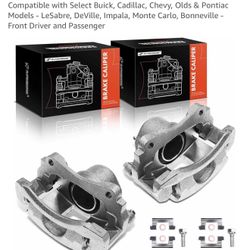 A-Premium Front Brake Caliper w/Bracket for Buick, Cadillac, Chevy, Olds, Pontiac – Driver & Passenger