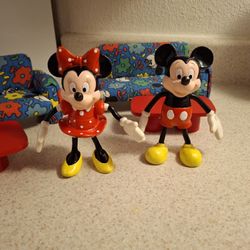 Collectable Mickey & Minnie W/ Furniture