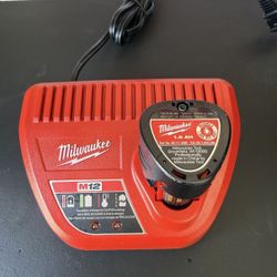 Milwaukee M12 Charger And 1.5 Battery