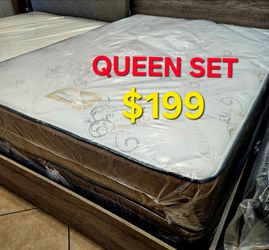 Brand New  !! Queen set  $199 (( Mattress And Box Spring  ))