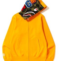Yellow Bape hoodie zip up