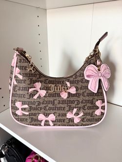 Juicy Couture “Simply Sweet” Coquette Shoulder Bag – Brown/Pink