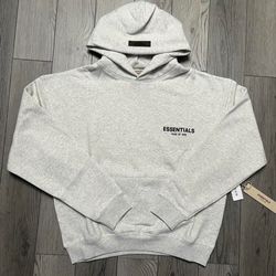 🔥 FEAR OF GOD ESSENTIALS HOODIE – LIGHT OATMEAL – SIZE LARGE (NEW)