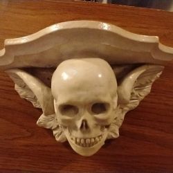 Vintage Skull with Wings Bone Shelf Wall Hanger Arteology 1990:
