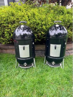 Weber Smokey Moutain 18” charcoal smokers $500 firm for pair or $280 each