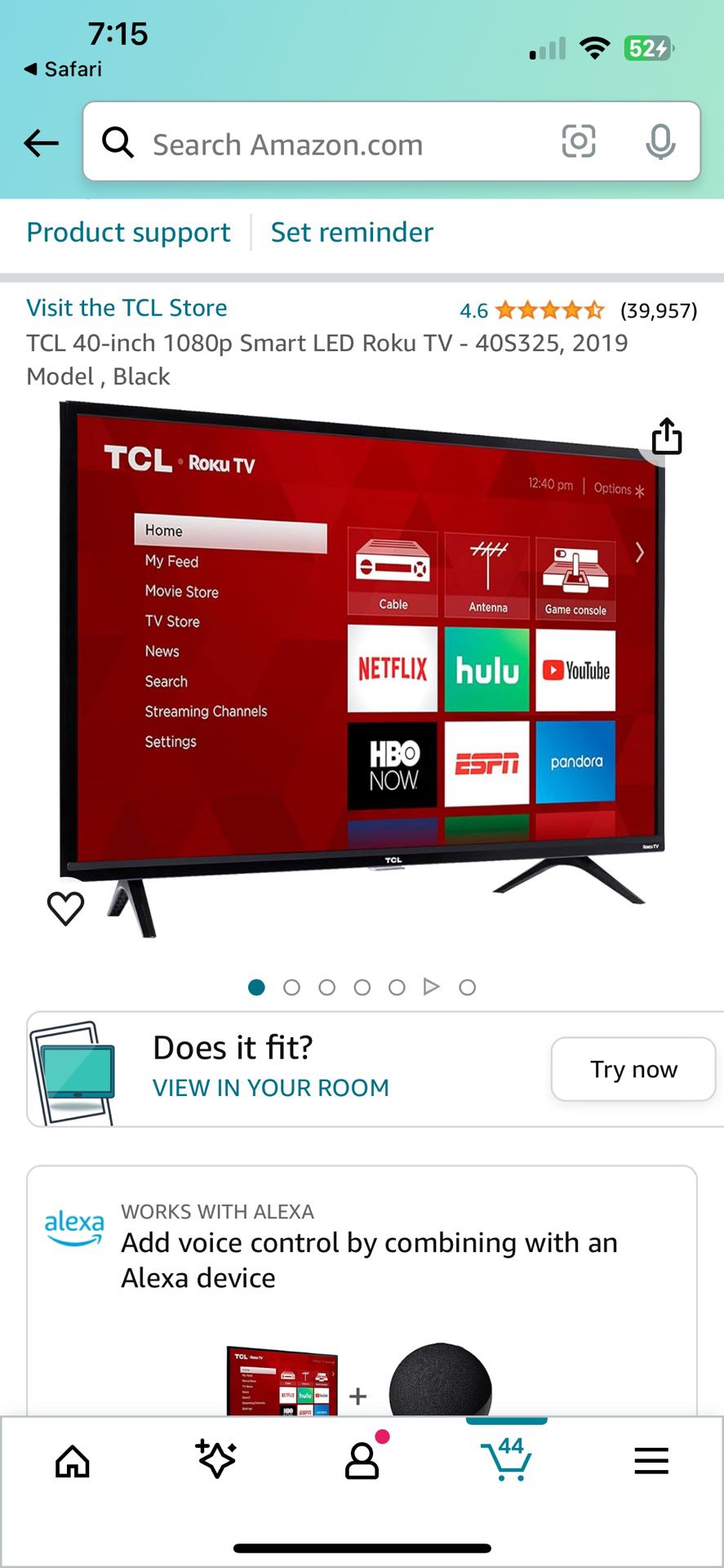 TCL 40 Inch Smart 1080p LED Roku TV