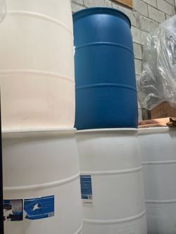55 Gallon blue & white drum UN rated - 6 Available