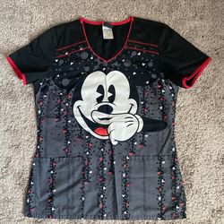 Disney Mickey Mouse Medical Scrub Top Size Small 
