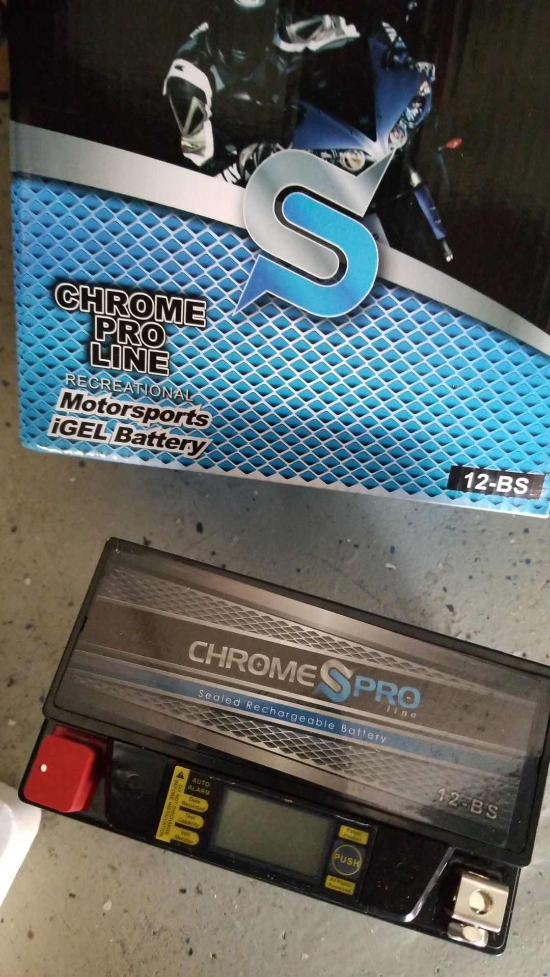 Chrome Pro Line Motorcycle Battery 12-BS