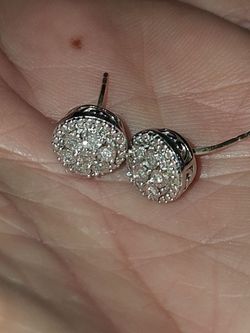 .925 Silver Earrings Real Diamonds