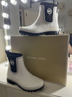 Micheal Kors White Rain Boots