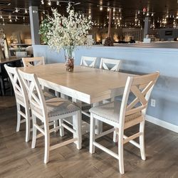 White Counter Height Dining Set