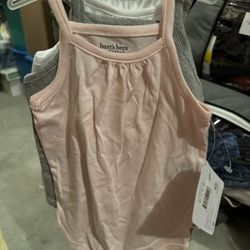 New Baby Girl Burts Bees Baby 3 Piece Onesie Bodysuit Pink White Grey 