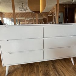 White Mid Century Modern Dresser 