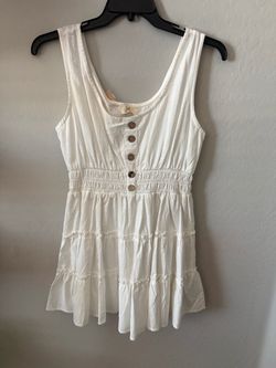 White Tiered Sleeveless Mini Dress size large