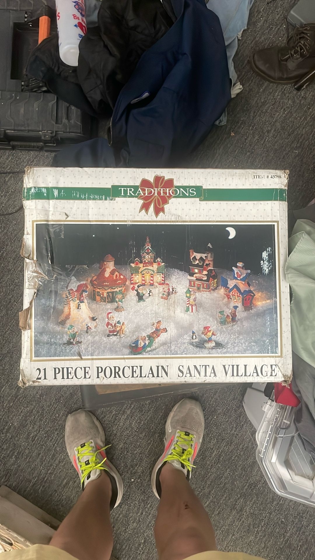 21. Peace, porcelain Santa village Like New
