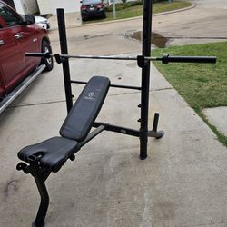 Weight Bench & 245lbs Lbs Of Weights Full Set 